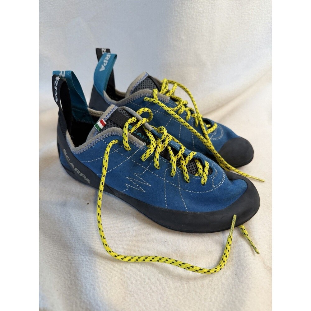 Scarpa Helix Rock Climbing Shoes EU 39 US Womens 7.5 Mens 6 Blue Vibram XS Edge